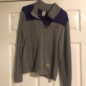 PINK Victoria’s Secret LSU half zip sweatshirt